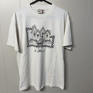 Vtg Del Sol 1998 St. Thomas Graphic T Shirt Destination 100% Cotton Men L GUC